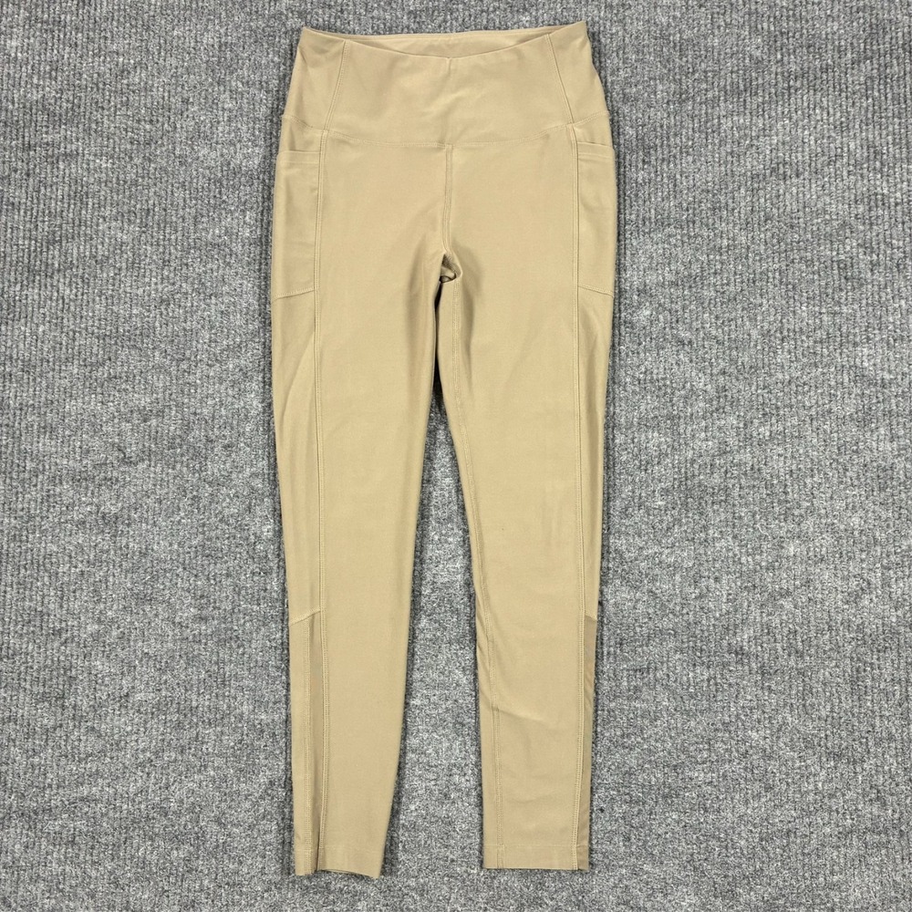 Mondetta Performance + Luxury Womens Leggings Small Beige Mid Rise Pocket